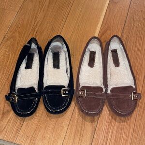 MICHAEL Michael Kors Black and Brown Moccasins